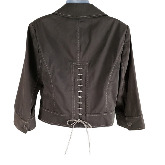 Worth Moto Jacket Western Lace Up Detail Brown 4 - Picture 2 of 8